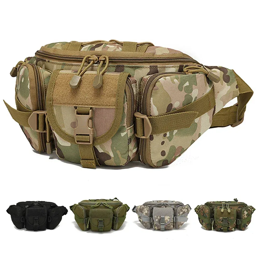 Outdoor Sports Fanny Pack Multipurpose Belt Bag for Camping Hiking Traveling Running Fishing - Khaki - Image 2