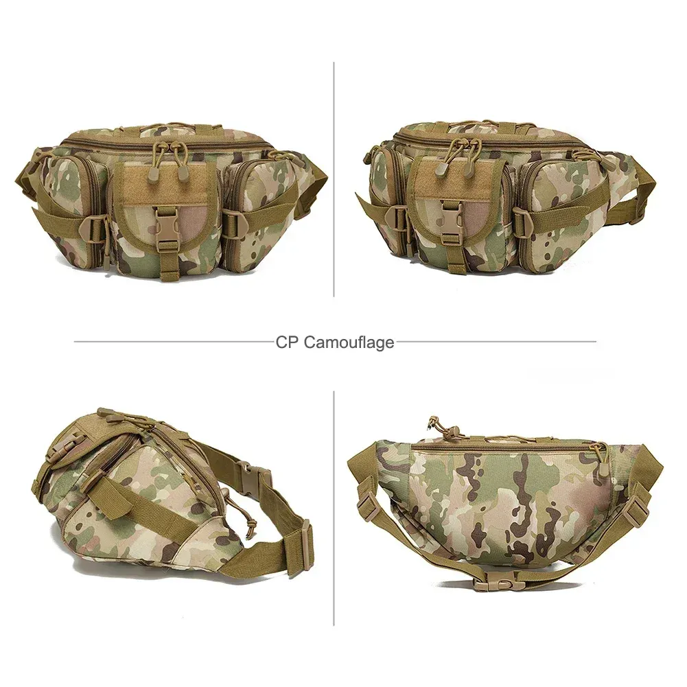 Outdoor Sports Fanny Pack Multipurpose Belt Bag for Camping Hiking Traveling Running Fishing - Khaki - Image 5