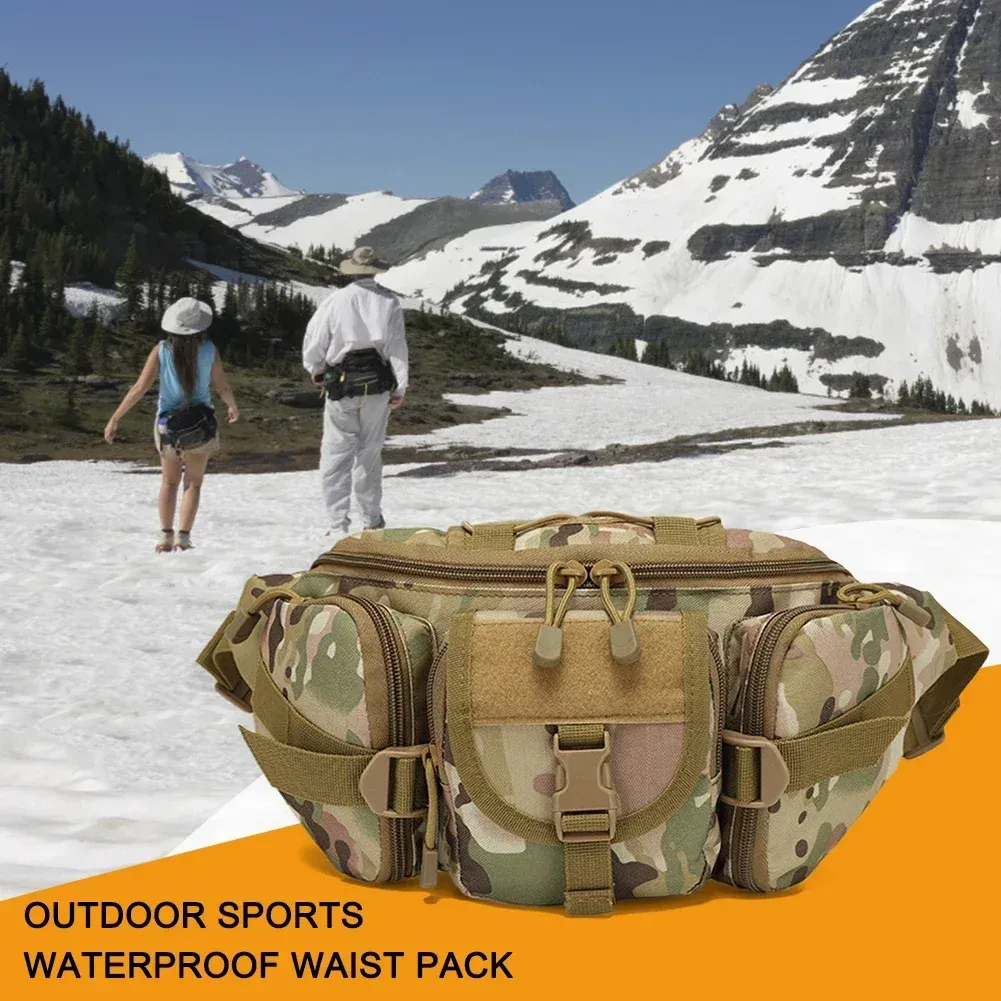 Outdoor Sports Fanny Pack Multipurpose Belt Bag for Camping Hiking Traveling Running Fishing - Desert Digital - Image 3