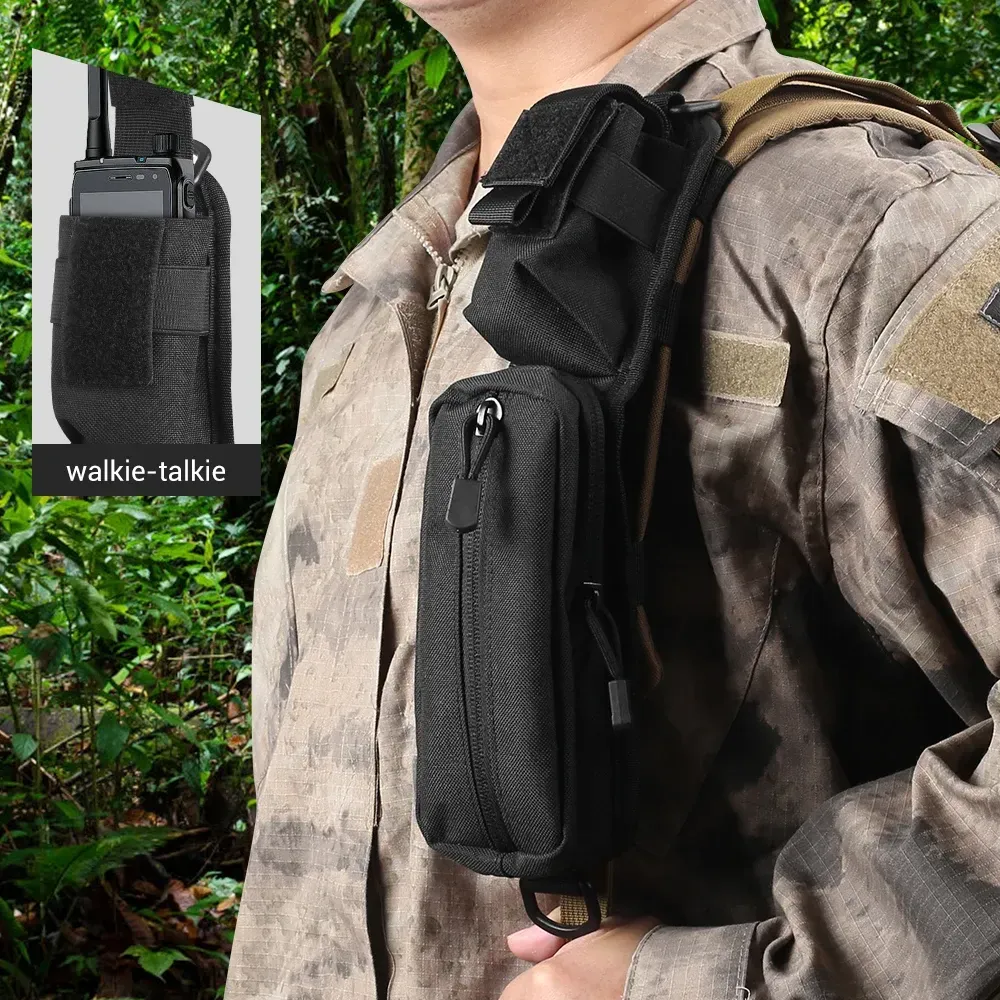 Shoulder Strap Bag Backpack Sundries Pouch Molle Accessory Pouch Tactical Additional Bag Multifunctional EDC - Black - Image 6