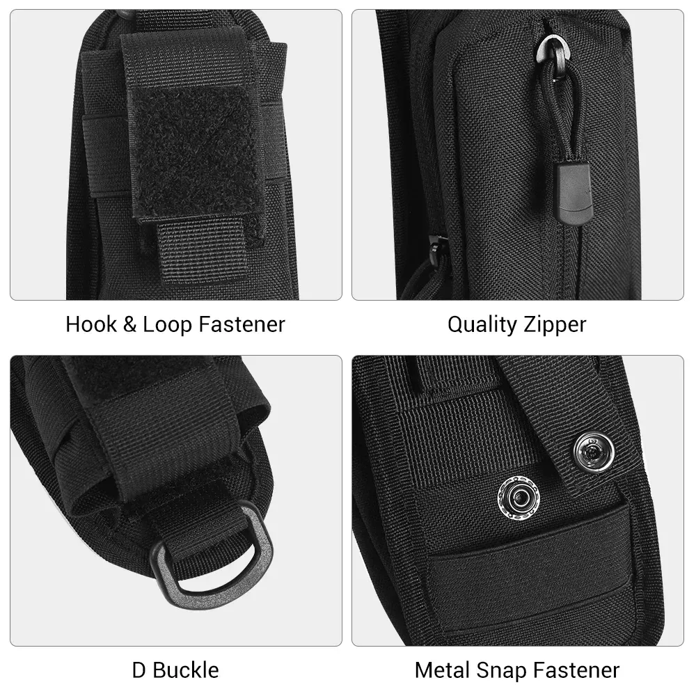 Shoulder Strap Bag Backpack Sundries Pouch Molle Accessory Pouch Tactical Additional Bag Multifunctional EDC - Khaki - Image 5