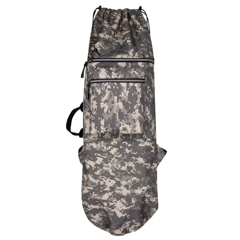Skateboard Bag Longboards Carrying Case Double Shoulder Backpack Outdoor Travel - Gray Camouflage - Image 1