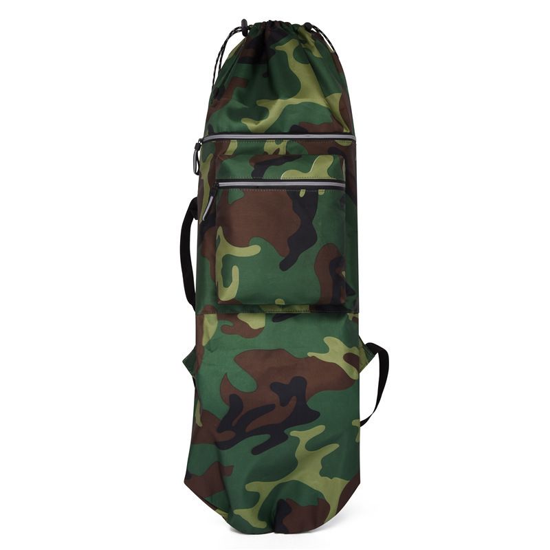 Skateboard Bag Longboards Carrying Case Double Shoulder Backpack Outdoor Travel - Green Camouflage - Image 1