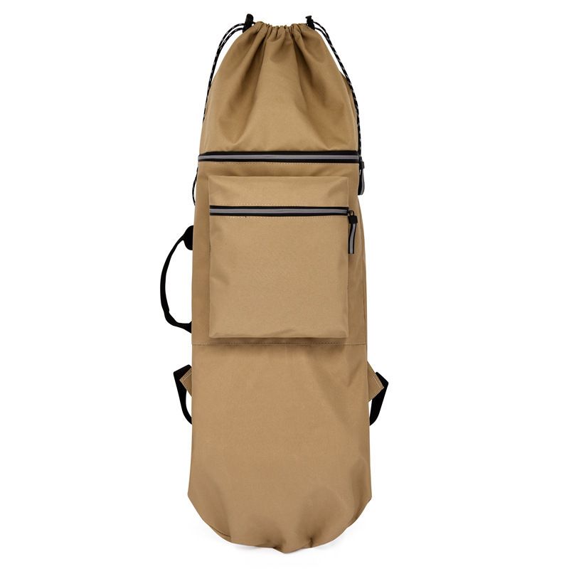 Skateboard Bag Longboards Carrying Case Double Shoulder Backpack Outdoor Travel - Khaki - Image 1