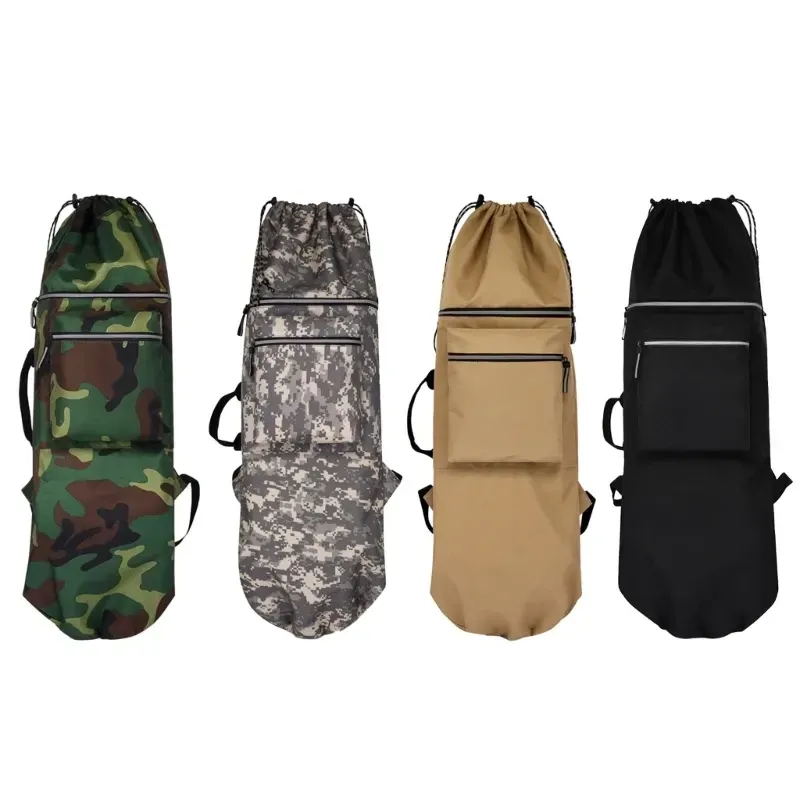 Skateboard Bag Longboards Carrying Case Double Shoulder Backpack Outdoor Travel - Khaki - Image 2