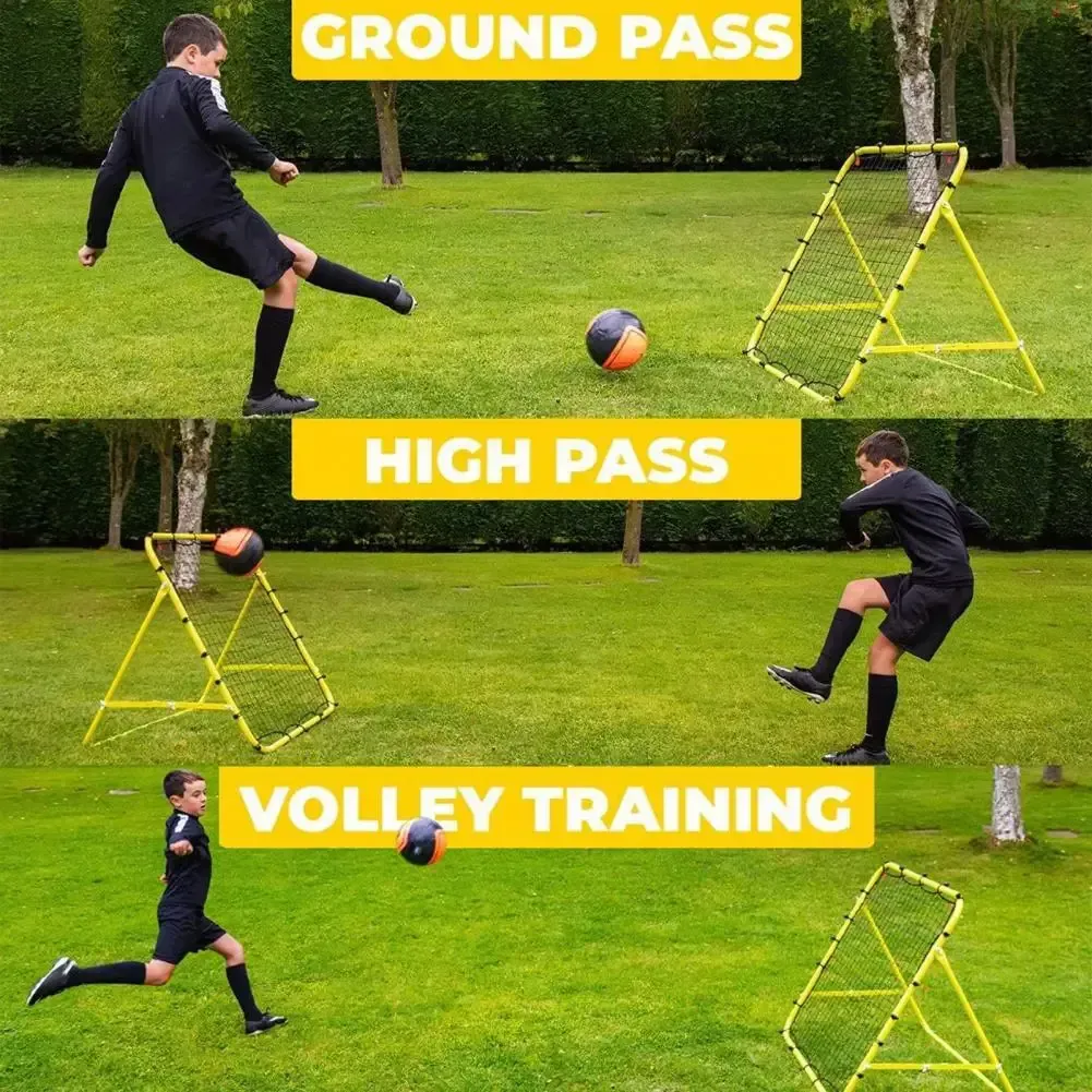 Soccer Training Equipment Adjustable Angle Rebounder Net with 20 Elastic Ropes for Beginner Training Portable Kickback - Black - Image 6