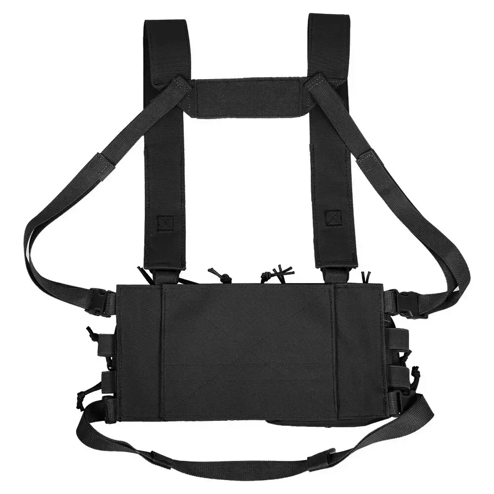Tactical Chest Vest Rig Bag Field Training Vest Multifunctional Camouflage Strap with Multi-Pocket Outdoor Camping CS Match Pack - Khaki - Image 4