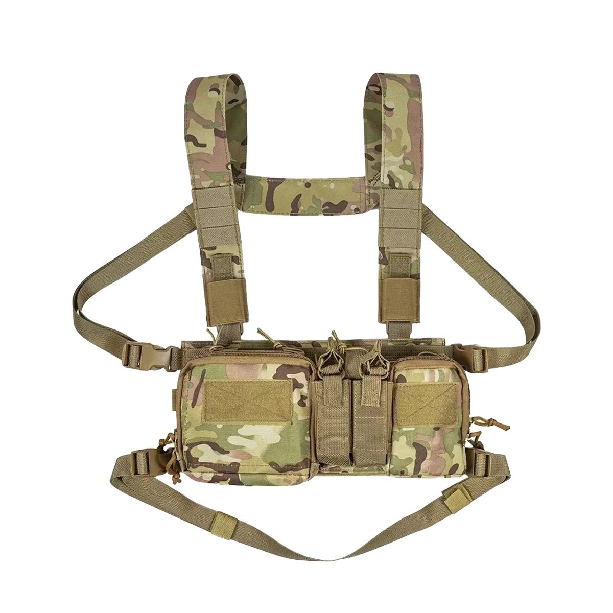 Tactical Chest Vest Rig Bag Field Training Vest Multifunctional Camouflage Strap with Multi-Pocket Outdoor Camping CS Match Pack - Camouflage - Image 1