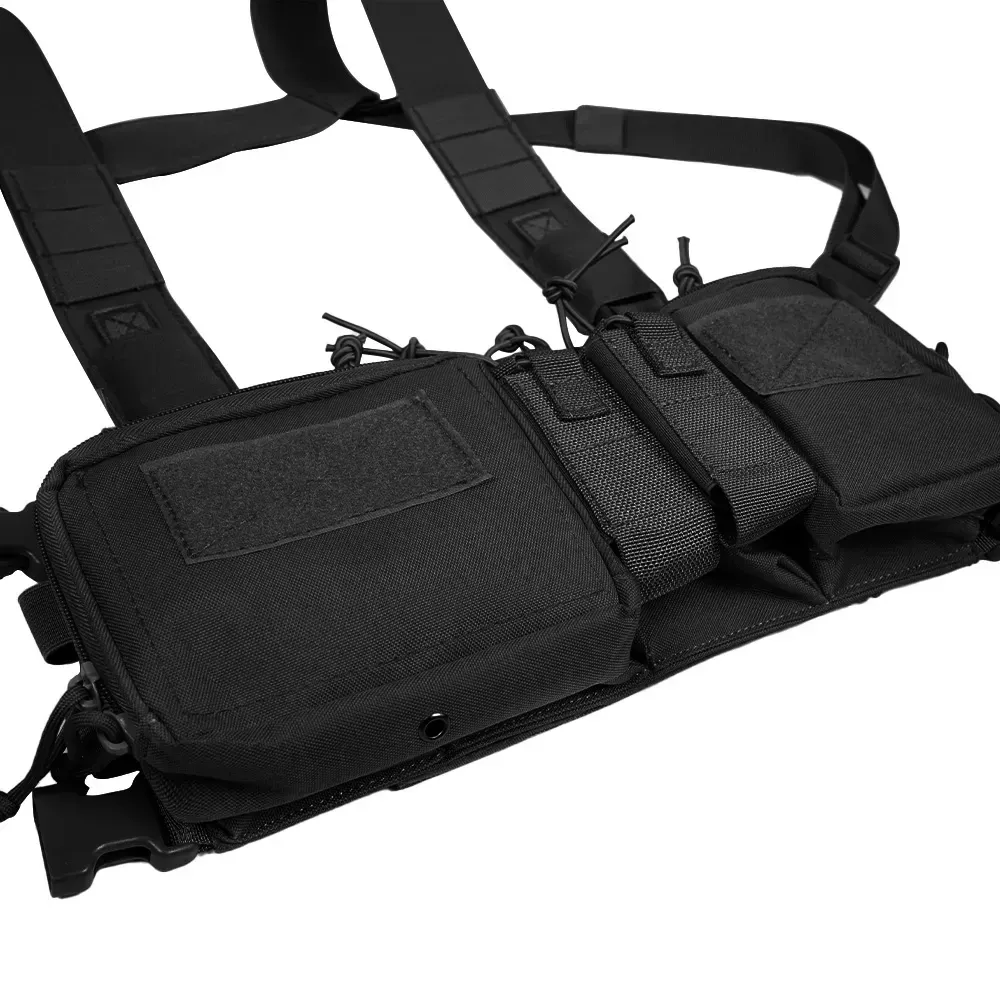 Tactical Chest Vest Rig Bag Field Training Vest Multifunctional Camouflage Strap with Multi-Pocket Outdoor Camping CS Match Pack - Camouflage - Image 5