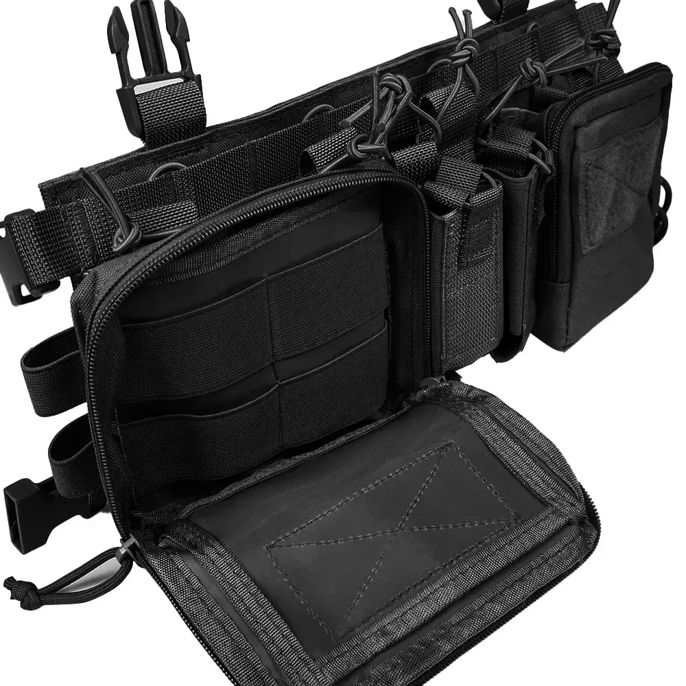 Tactical Chest Vest Rig Bag Field Training Vest Multifunctional Camouflage Strap with Multi-Pocket Outdoor Camping CS Match Pack - Camouflage - Image 6