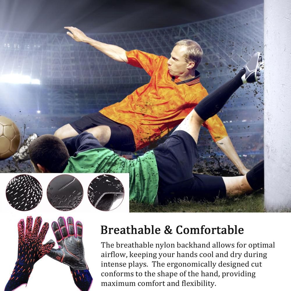 Soccer Goalkeeper Gloves Thickened Breathable Football Gloves Anti-Slip Latex Training Gloves for Teenagers Adults - 9# - Image 2