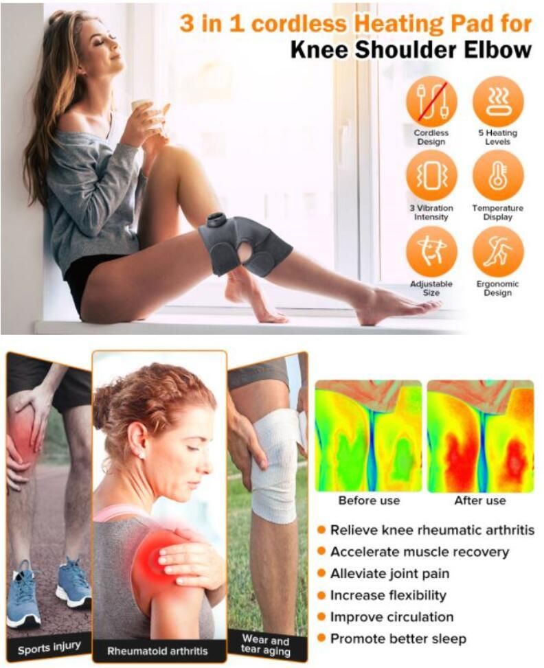 Heating Massage Knee Brace, Three-in-one Knee, Shoulder and Elbow, Portable Wireless Hot Compress Massage, Relieve Joint Pain and Pressure - Image 6