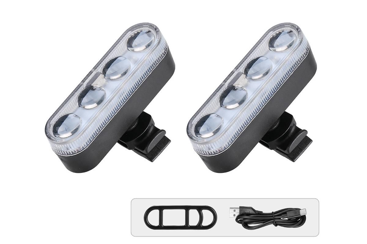 2Pcs Bike Tail Light 4 Modes Bike Rear Light Waterproof Bicycle Taillight-White - Image 1