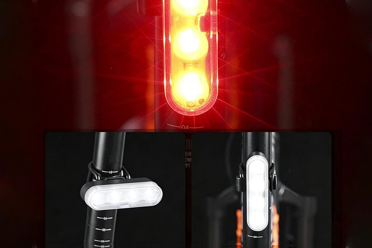2Pcs Bike Tail Light 4 Modes Bike Rear Light Waterproof Bicycle Taillight-White - Image 7