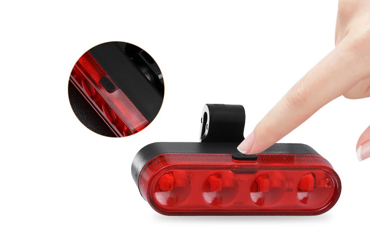 2Pcs Bike Tail Light 4 Modes Bike Rear Light Waterproof Bicycle Taillight-Red - Image 3