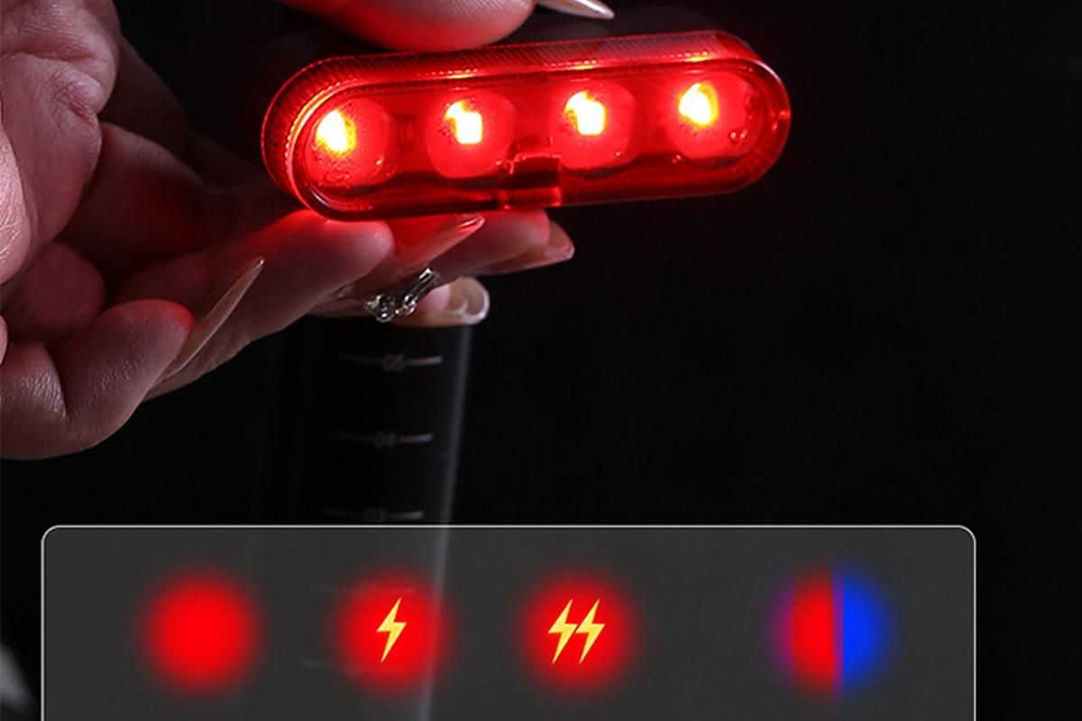 2Pcs Bike Tail Light 4 Modes Bike Rear Light Waterproof Bicycle Taillight-Red - Image 6