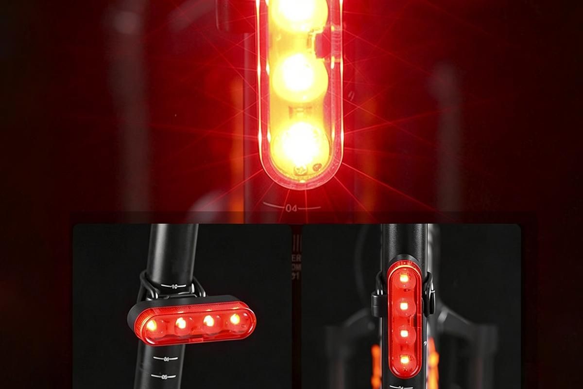 2Pcs Bike Tail Light 4 Modes Bike Rear Light Waterproof Bicycle Taillight-Red - Image 7
