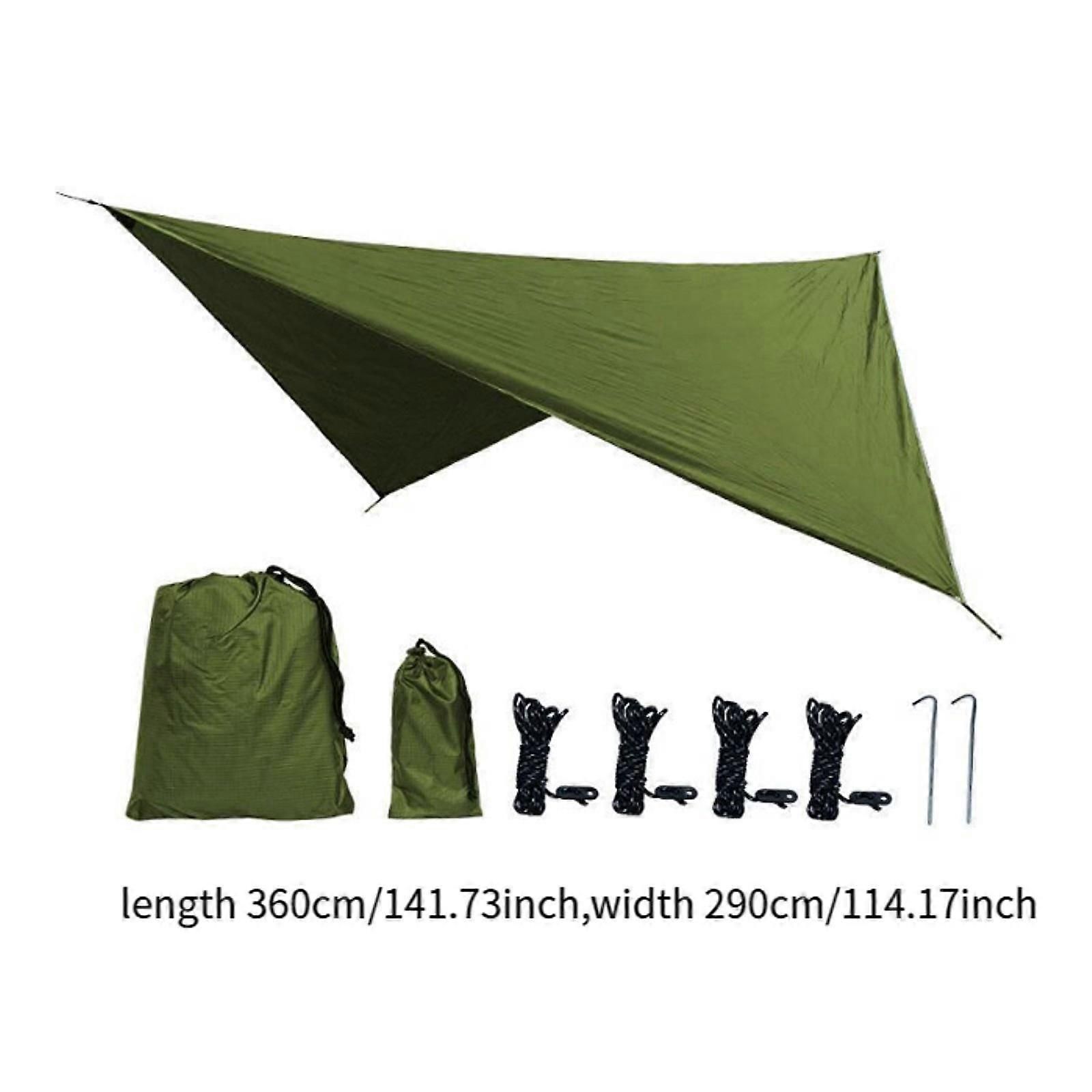 Camping Tarp Tent Tarp Awning Accessories Lightweight Hammock Canopy Rain Awning - Army green - Image 5