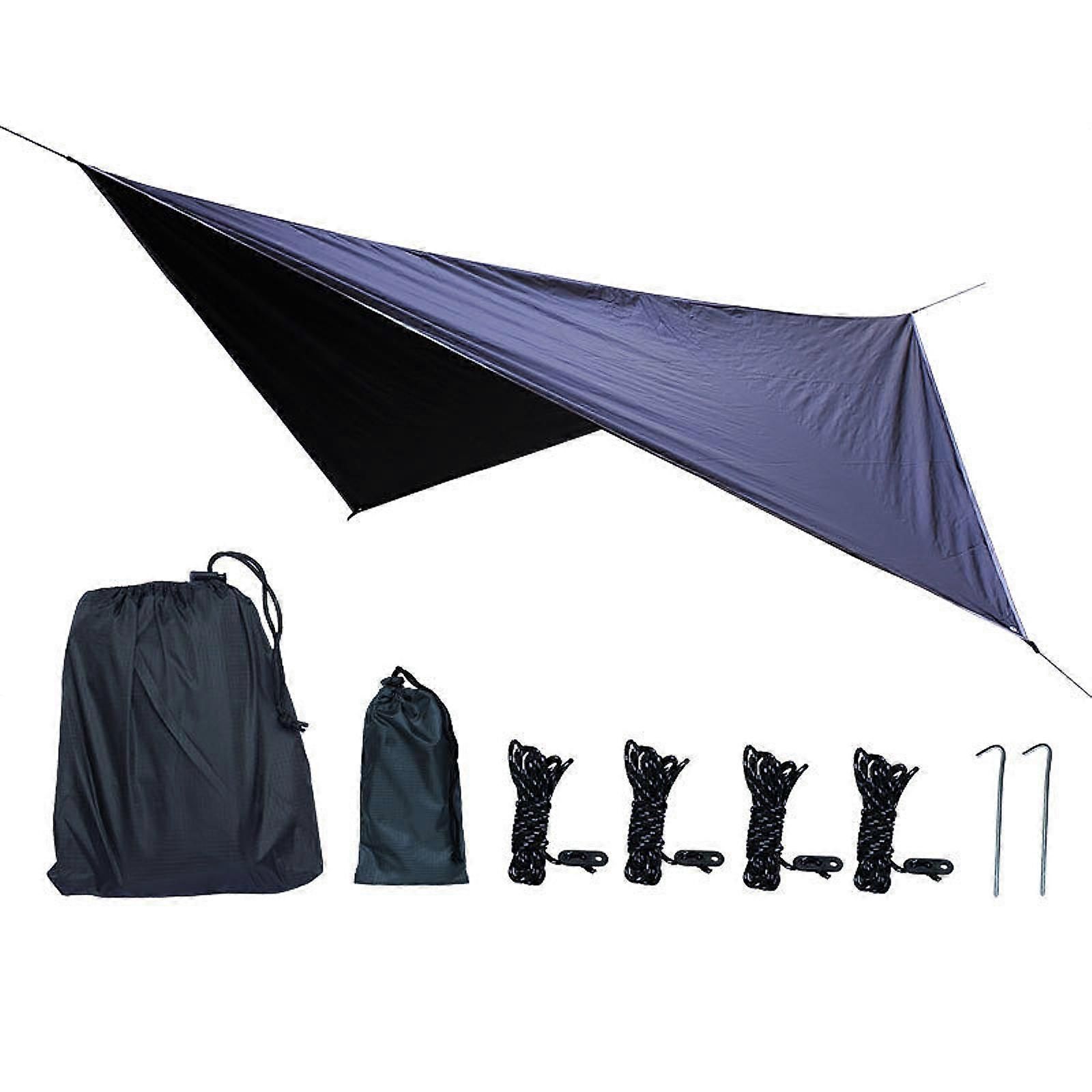 Camping Tarp Tent Tarp Awning Accessories Lightweight Hammock Canopy Rain Awning - Black - Image 1