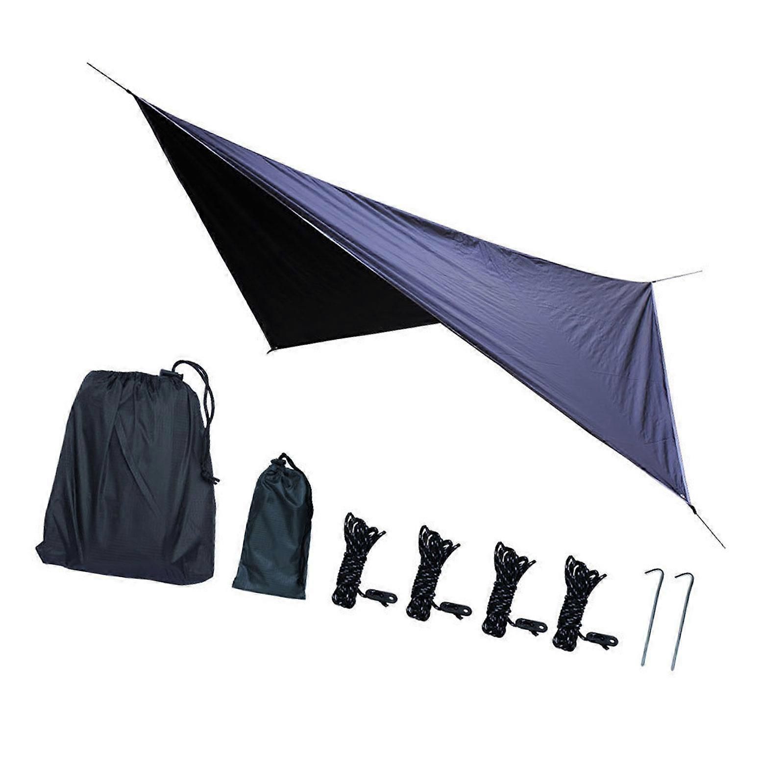 Camping Tarp Tent Tarp Awning Accessories Lightweight Hammock Canopy Rain Awning - Black - Image 2
