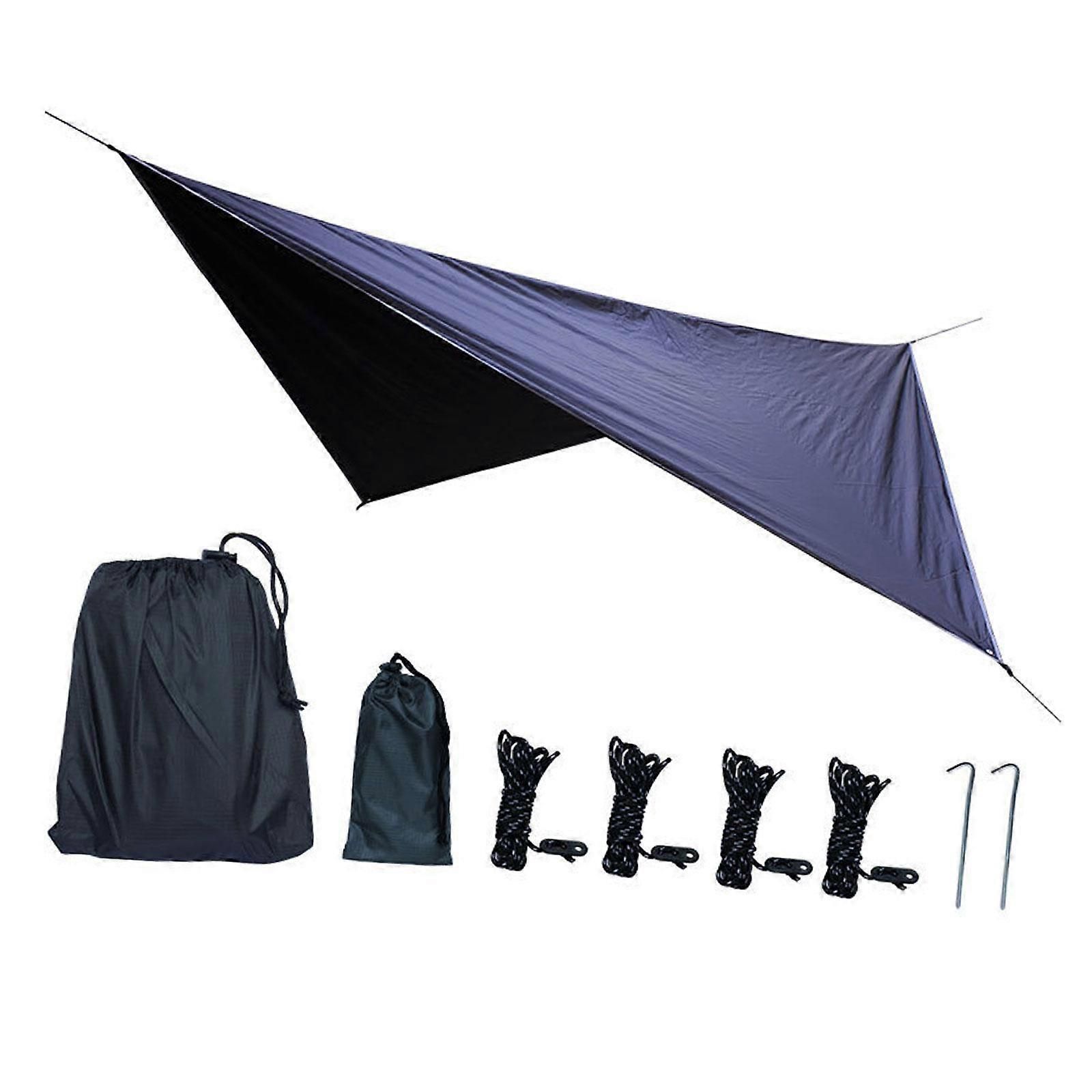 Camping Tarp Tent Tarp Awning Accessories Lightweight Hammock Canopy Rain Awning - Black - Image 4