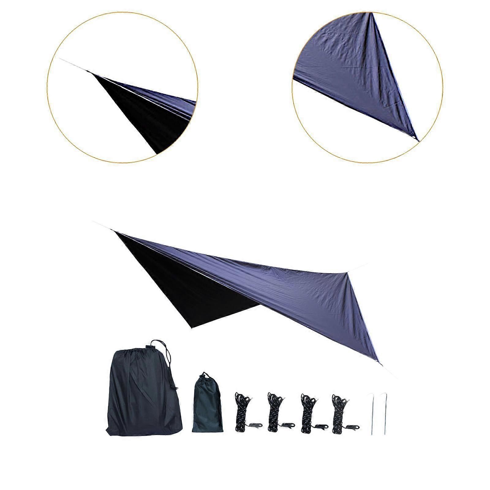 Camping Tarp Tent Tarp Awning Accessories Lightweight Hammock Canopy Rain Awning - Black - Image 5