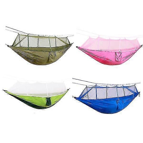 Camping Mosquito-proof Hammock Lightweight Nylon Fabric with Straps Outdoor Hanging Sleeping Bag - Image 2