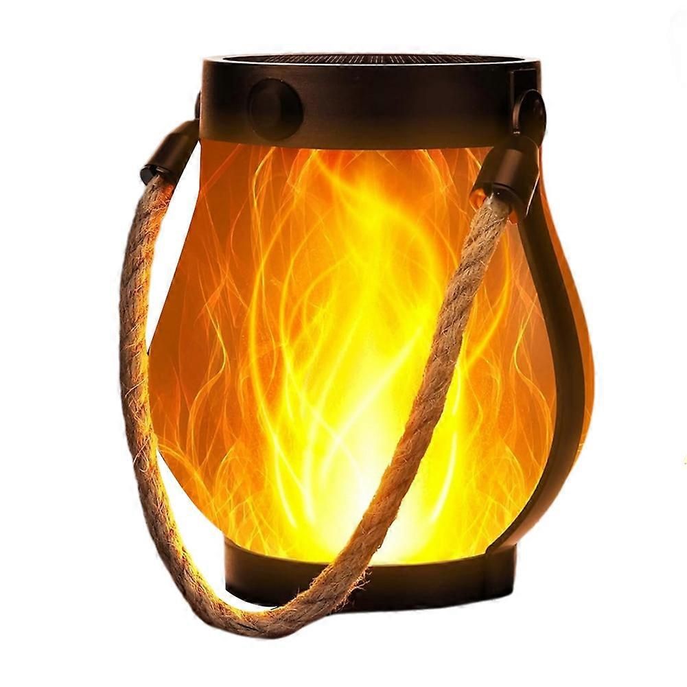 Outdoor Lanterns Flickering Flame Garden Lights with Dual Charging USB & Solar Outdoor Waterproof Hanging Lantern - Image 1