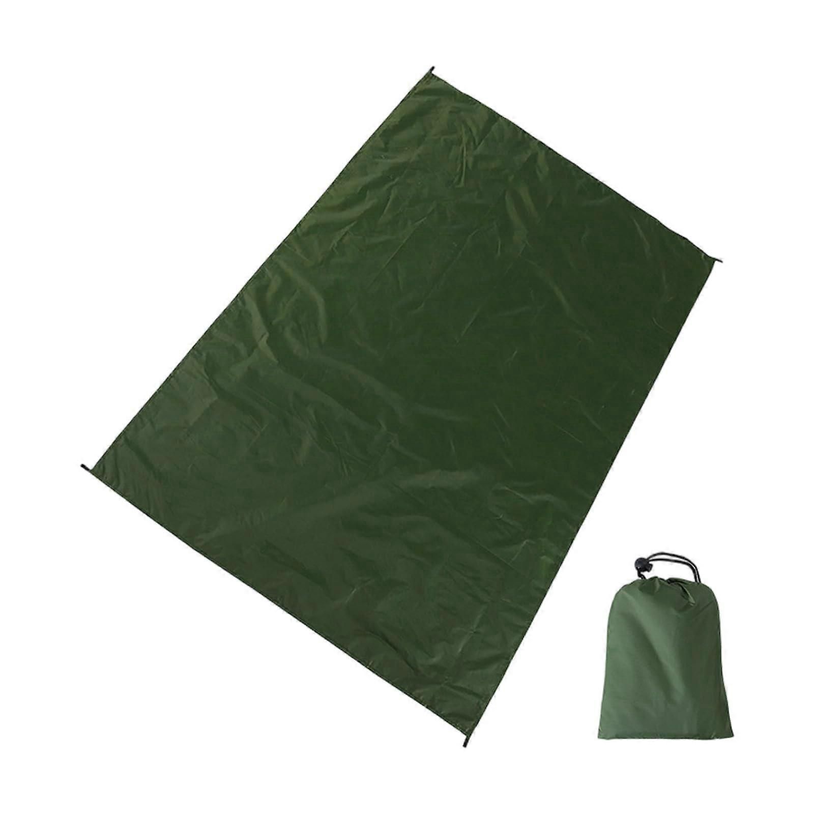 Camping Ground Sheet Waterproof Silver Coated Sunlight Resistant Quick Dry Outdoor Mat - Green 100*145cm - Image 1