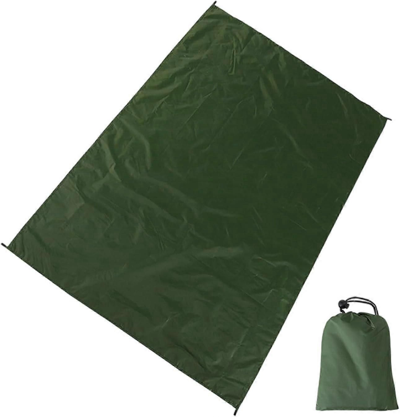 Camping Ground Sheet Waterproof Silver Coated Sunlight Resistant Quick Dry Outdoor Mat - Green 230*210cm - Image 2