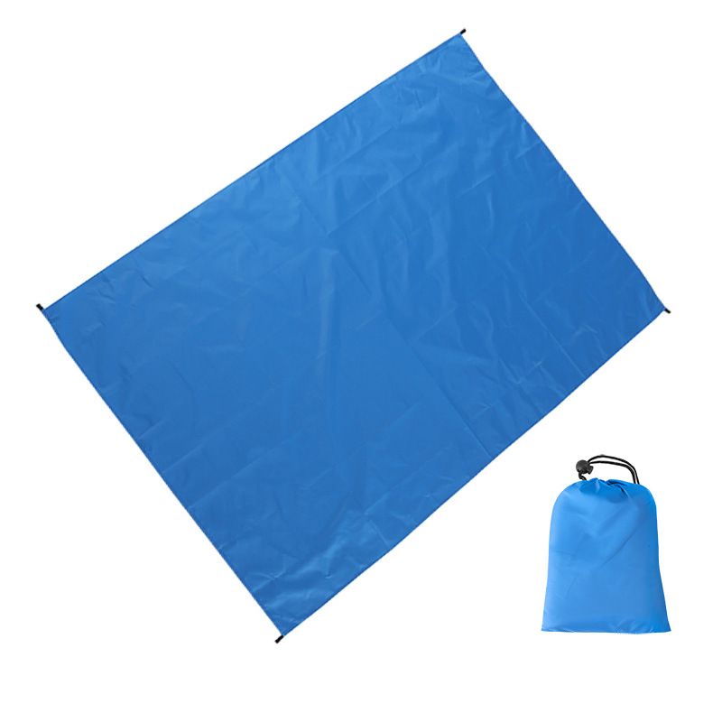 Camping Ground Sheet Waterproof Silver Coated Sunlight Resistant Quick Dry Outdoor Mat - Blue 300*300cm - Image 1