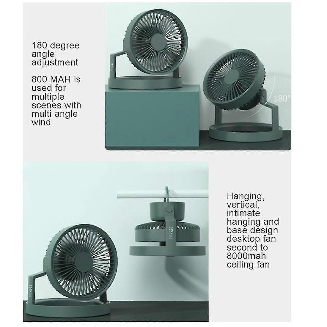 Camping Fan With Led Light,8000mah Outdoor Tent Fan With Light&hook,180 Rotating Fan for Camping - Image 3