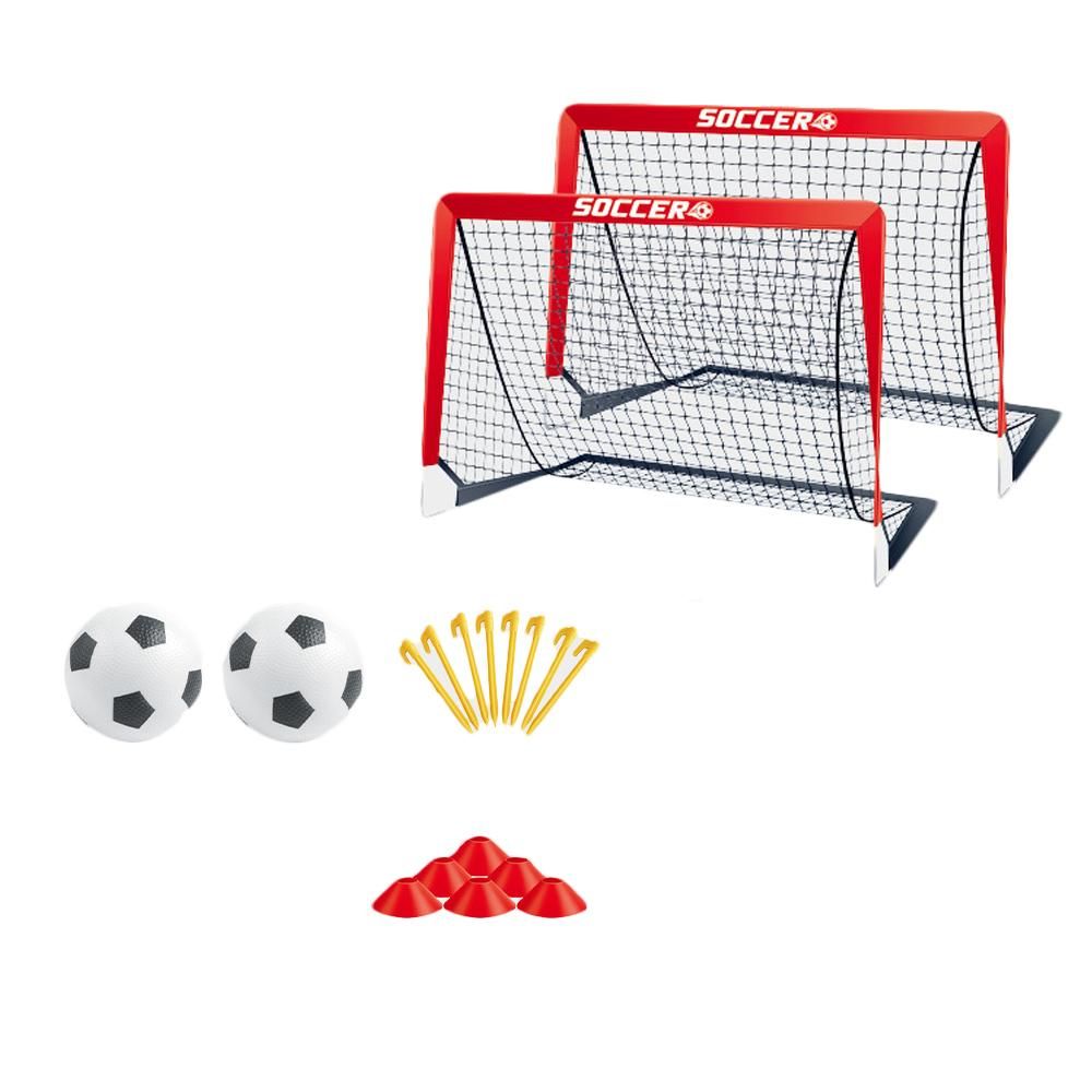 Soccer Goals for Backyard Set Outdoor Sports Games - Red Goal Frame with Black Net - Image 7