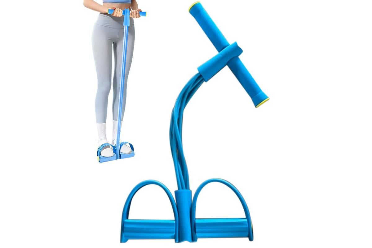 6 Tube Resistance Band Ankle Puller Foot Pedal Fitness Exercise Rope - Blue - Image 6