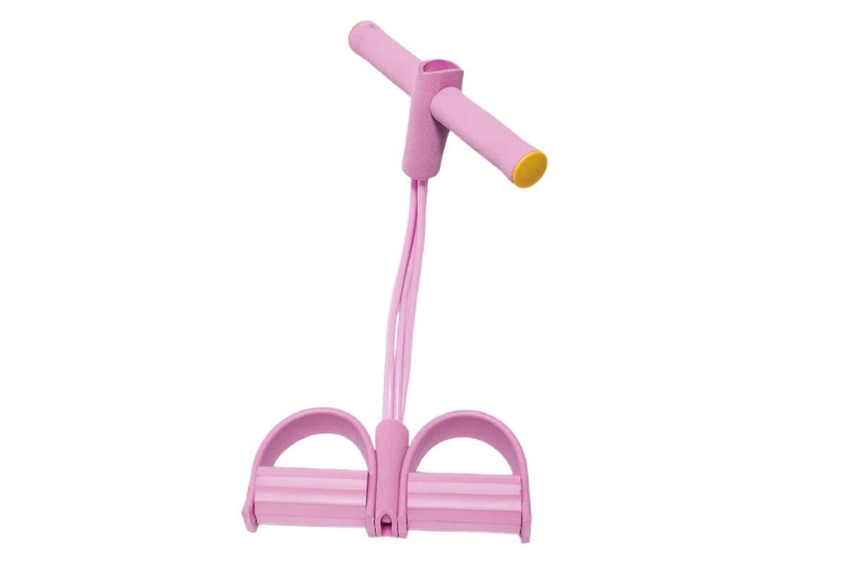 6 Tube Resistance Band Ankle Puller Foot Pedal Fitness Exercise Rope - Pink - Image 2