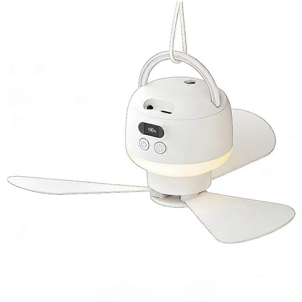 Camping Fan USB Rechargeable Tent Fan with Remote Control LED Light 5 Speeds Timer Portable Ceiling Fan for Camping - Image 1