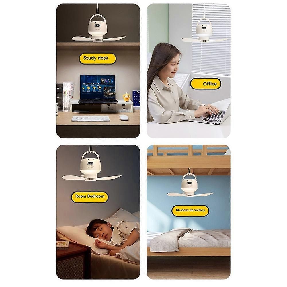 Camping Fan USB Rechargeable Tent Fan with Remote Control LED Light 5 Speeds Timer Portable Ceiling Fan for Camping - Image 4