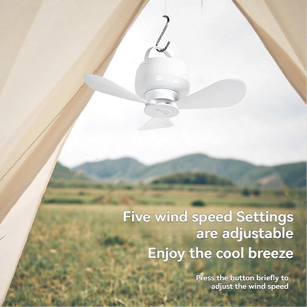 2-in-1 Camping Fan with LED Light Portable Rechargeable Battery Powered Fan with Remote for Tent, Travel, BBQ - Pink - Image 5