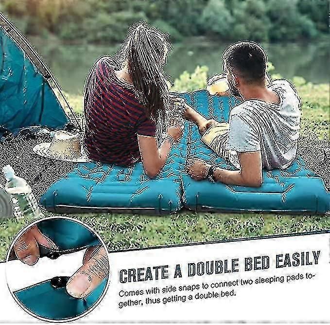 Camping Sleeping Self-inflating Mattress: Thickened Lightweight Single Camping Inflatable Bed And Attachable Double Camping Mat And Compact Inflatable - Image 4