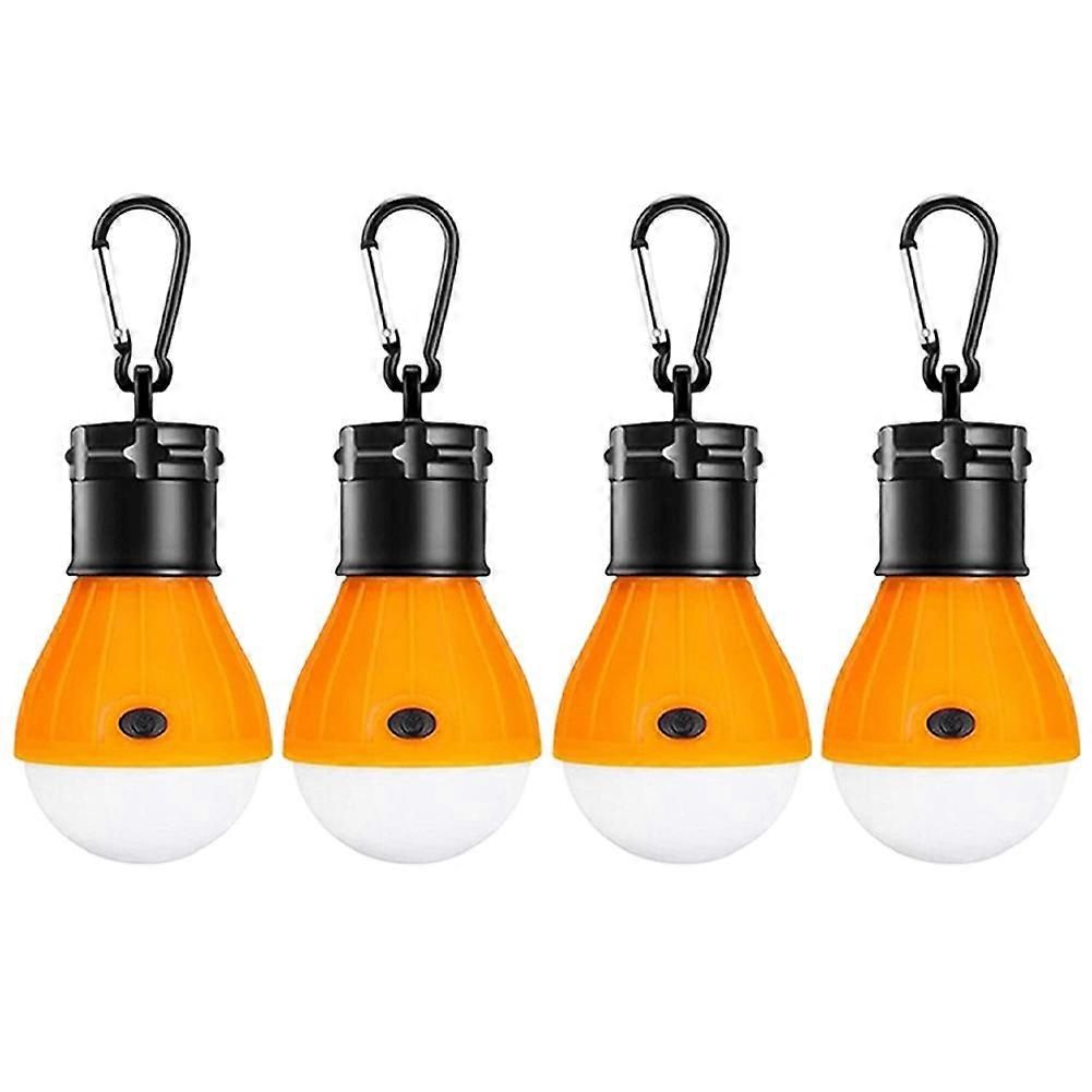 LED Camping Lantern, Super Bright Outdoor Waterproof Light with Hook, Ideal for Hiking, Fishing, Parties, 4-Pack Yellow - Image 1