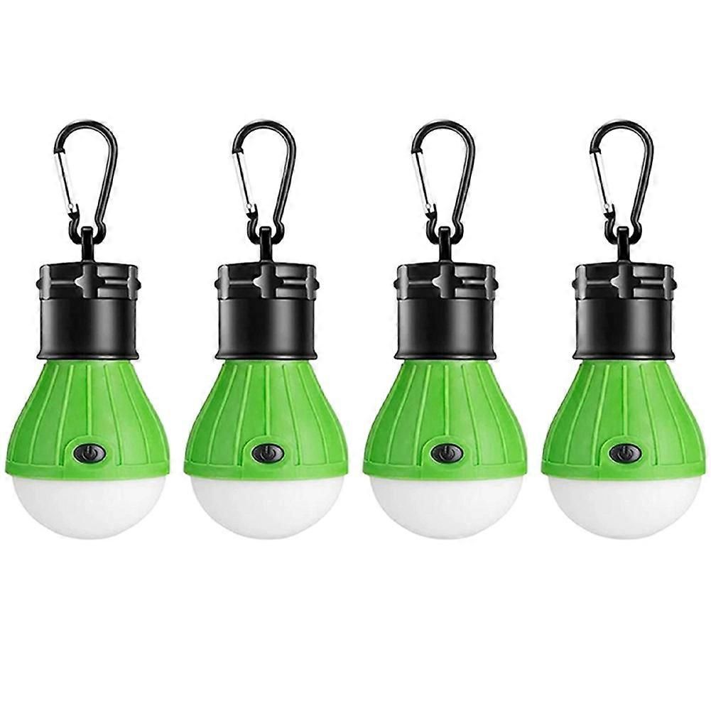 LED Camping Lantern, Super Bright Outdoor Waterproof Light with Hook, Ideal for Hiking, Fishing, Parties, 4-Pack Green - Image 1