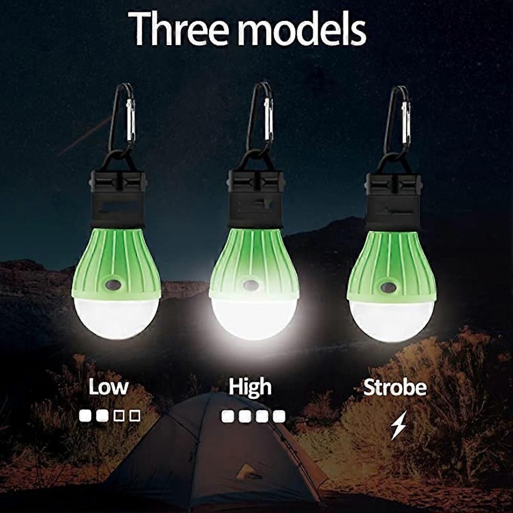LED Camping Lantern, Super Bright Outdoor Waterproof Light with Hook, Ideal for Hiking, Fishing, Parties, 4-Pack Green - Image 4