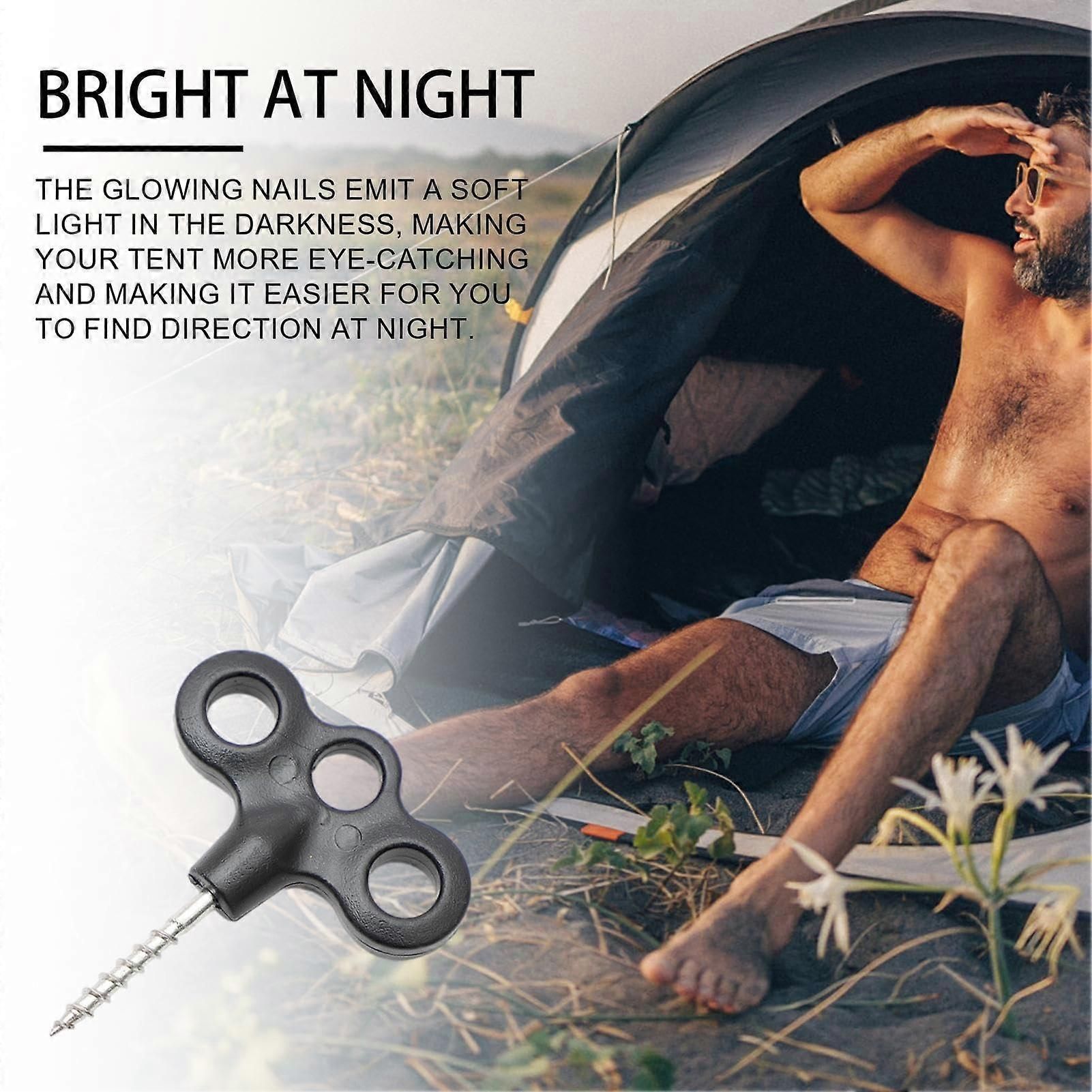 4pcs Camping Tent Stakes Screw‑In Metal Pegs, Lightweight Rust‑Resistant Windproof Stakes for Outdoor Use - Image 2