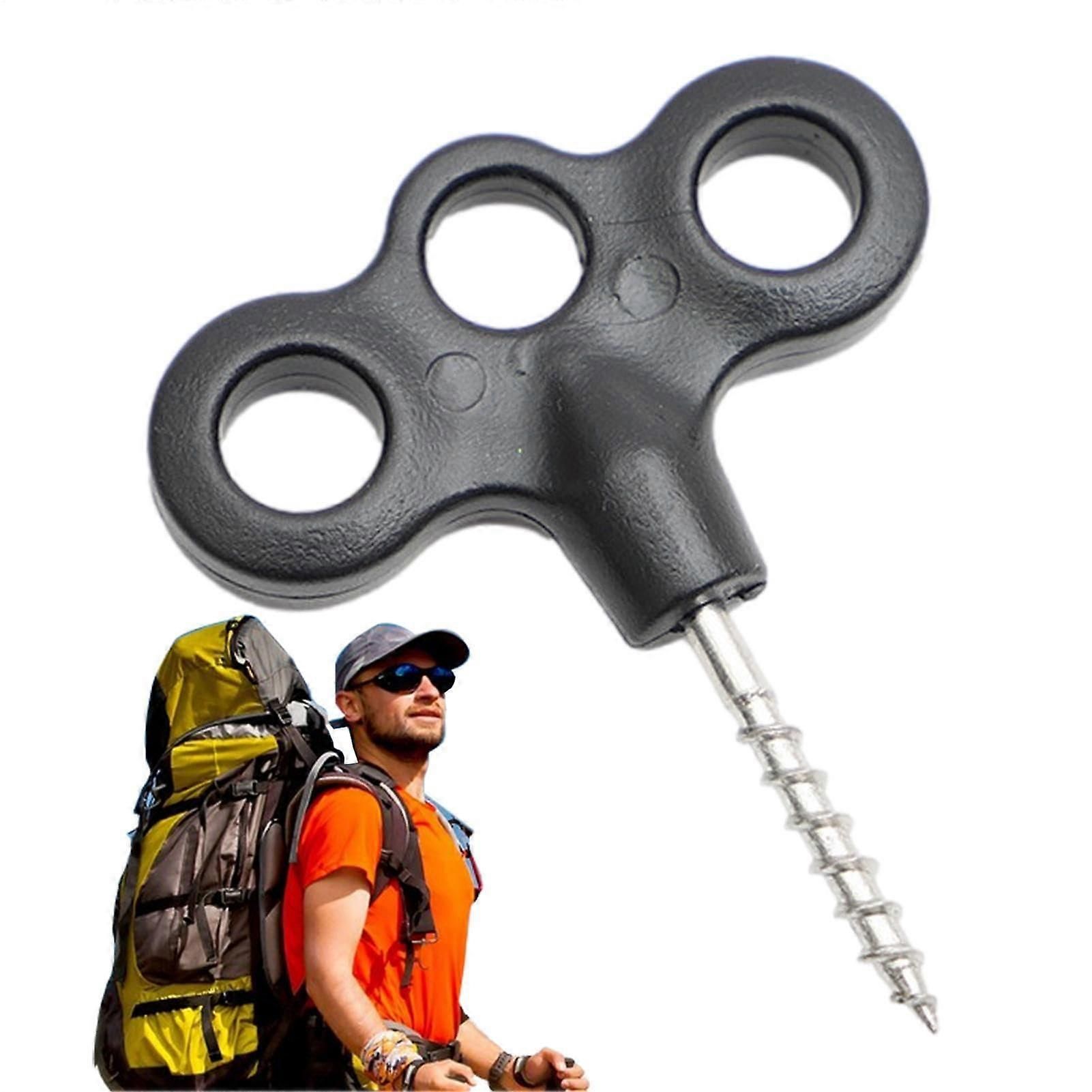 4pcs Camping Tent Stakes Screw‑In Metal Pegs, Lightweight Rust‑Resistant Windproof Stakes for Outdoor Use - Image 5