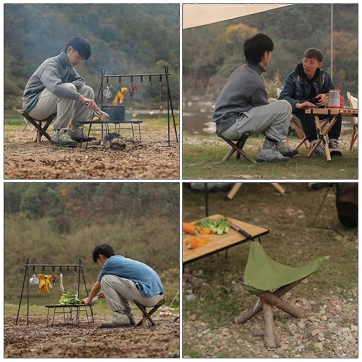 Durable Nylon Camping Stool with Stable Triangle Design, Breathable Seat Cover for Fishing and Hiking - Image 5