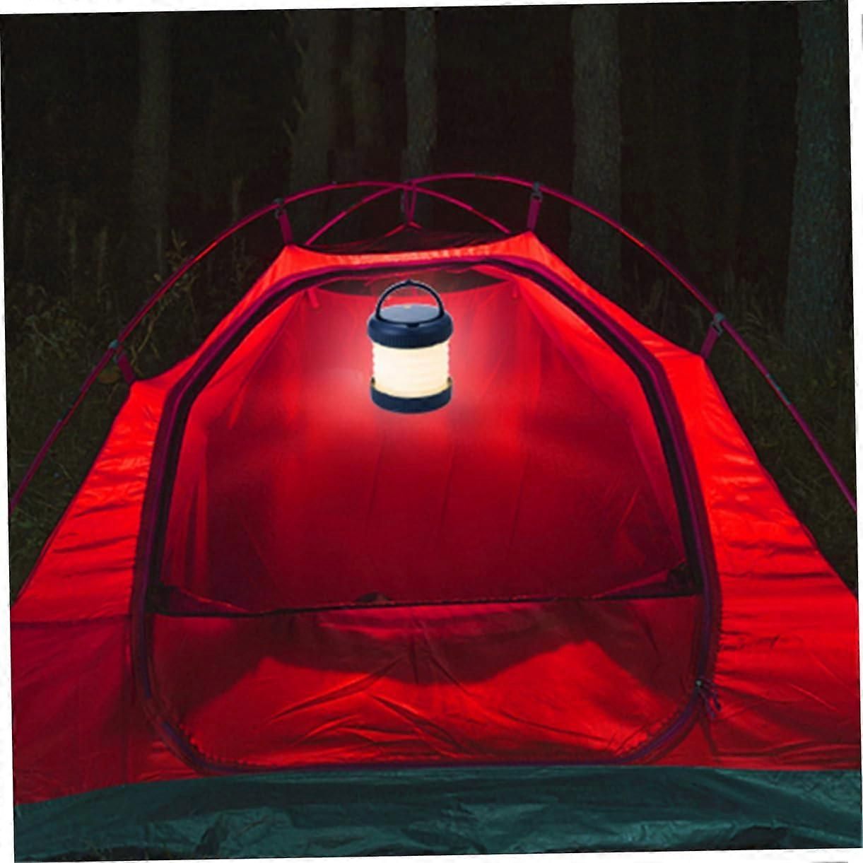 USB Rechargeable Folding Camping Lantern with Dual Lighting Mode, Lightweight LED Tent Light for Outdoor Hiking, Blue - Image 3