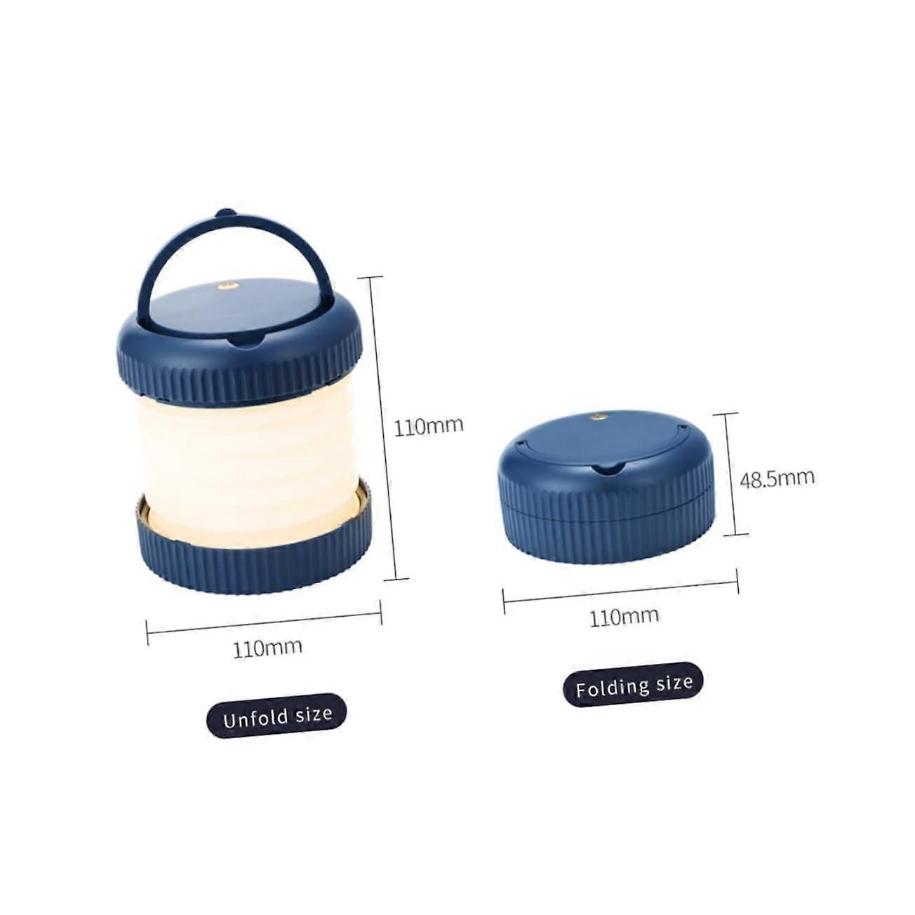 USB Rechargeable Folding Camping Lantern with Dual Lighting Mode, Lightweight LED Tent Light for Outdoor Hiking, Blue - Image 5