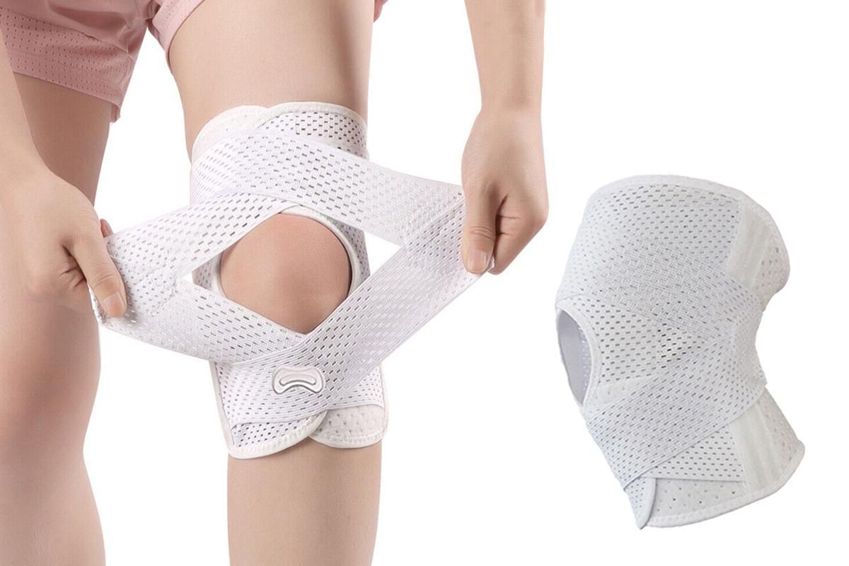 Knee Brace with Side Stabilizers for Meniscus Tear Knee Pain Breathe Knee Sleeve Relieve Knee Pain Injury Recovery for Working Out, Knee Support -White / L - Image 5