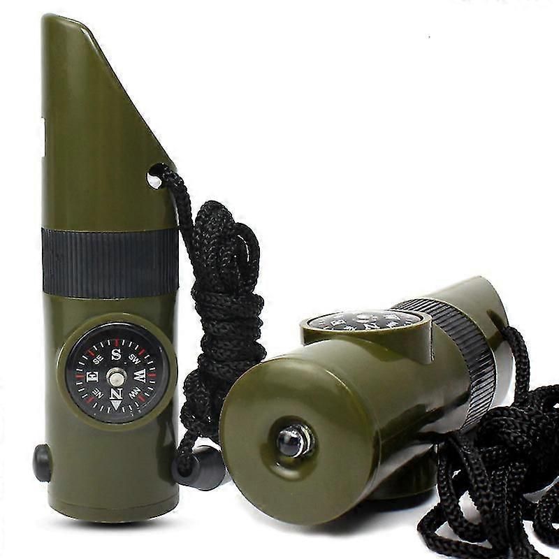 Camping Survival Kit with Lanyard Emergency Compass Safety Whistle Emergency Whistle Kid Survival Kit Outdoor Multi Function Tool for Camping Hiking - Image 1