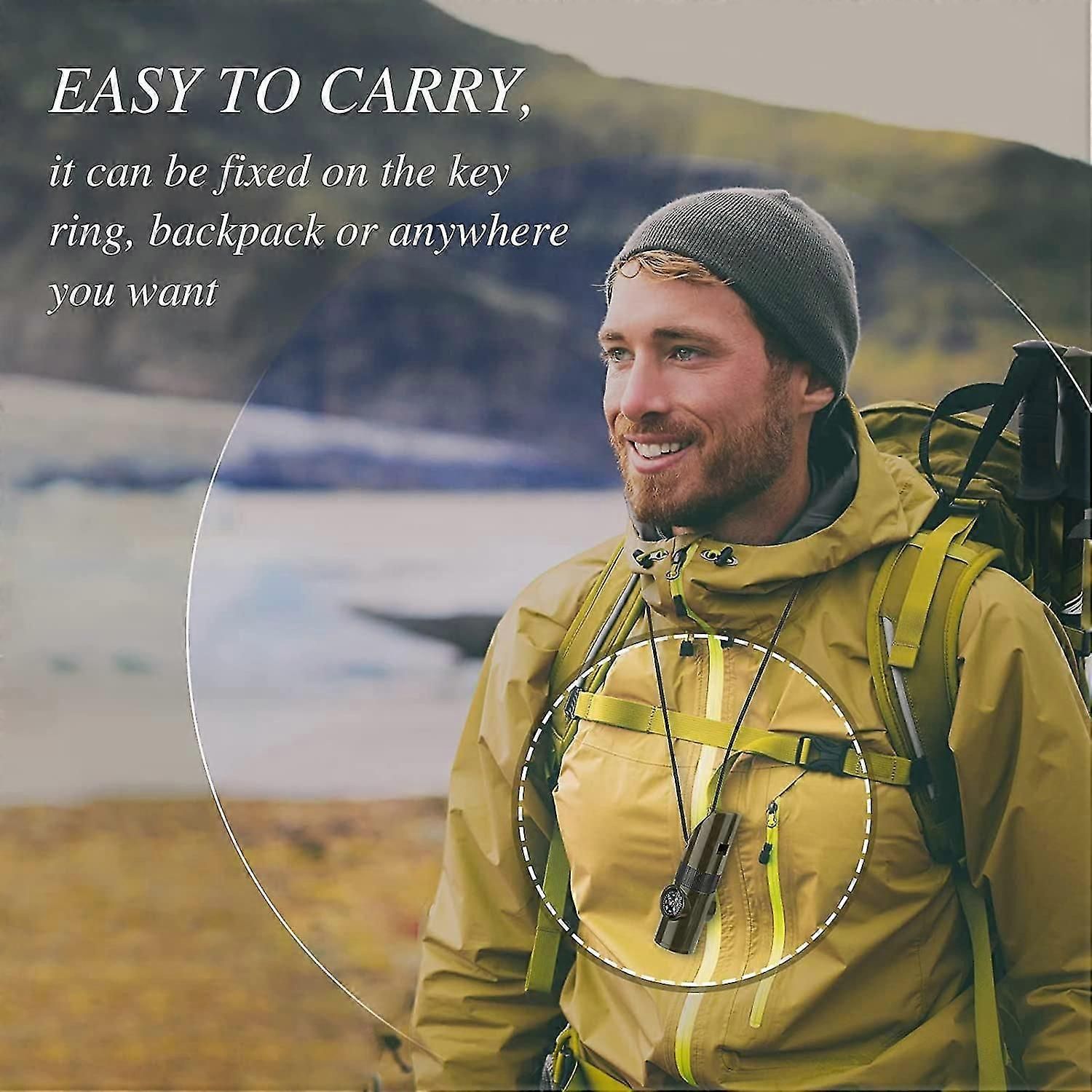 Camping Survival Kit with Lanyard Emergency Compass Safety Whistle Emergency Whistle Kid Survival Kit Outdoor Multi Function Tool for Camping Hiking - Image 5